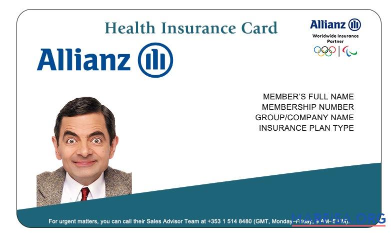 Realistic China health insurance card template